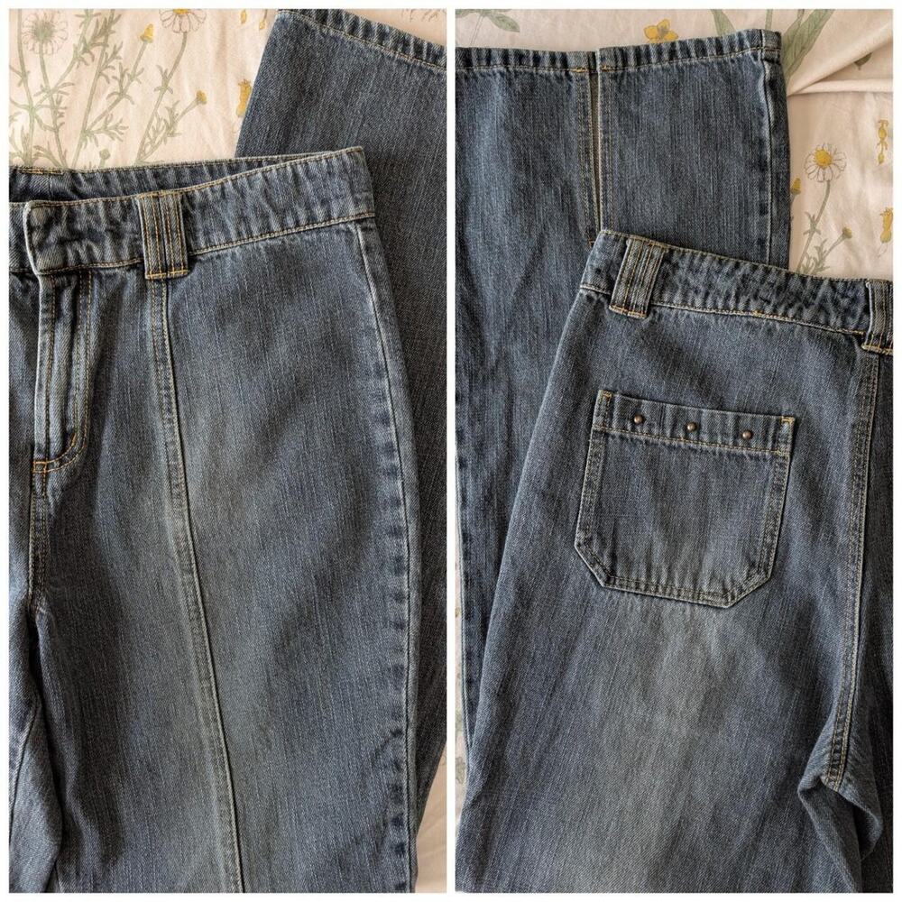 Y2K/2000s F.L. Malik Studded Pocket Split Hem Jeans